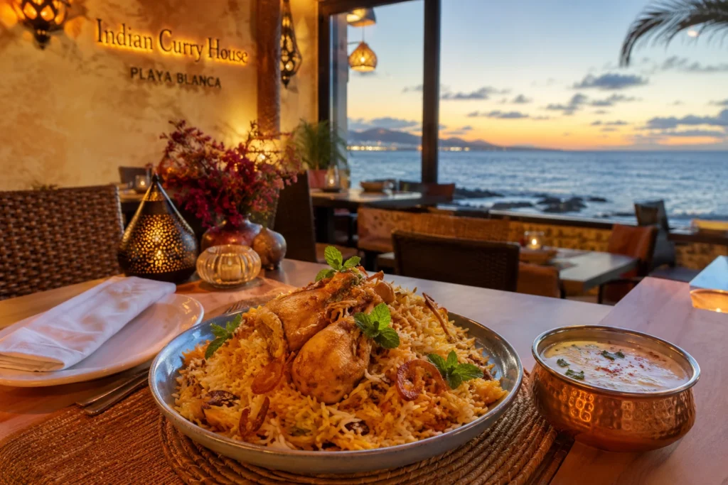 best chicken biryani in Playa Blanca at Tamasha